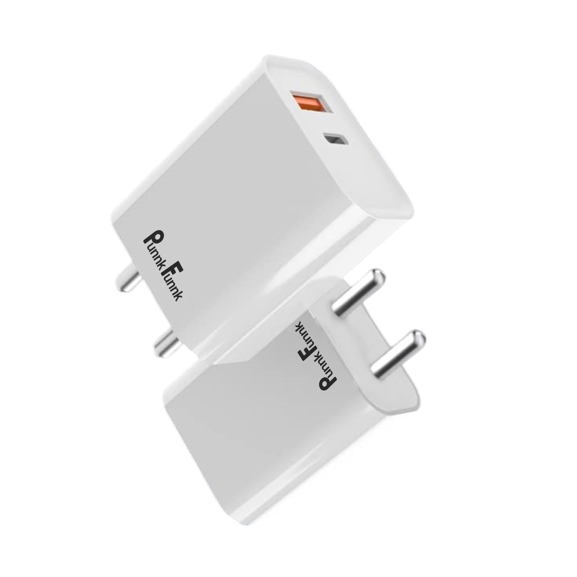PunnkFunnk GaN Dual Port Fast Charging Adapter USB-C + USB-A