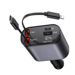 Retractable Fast Car Phone Charger 4 in 1