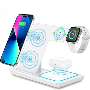 3 in 1 Magnetic Wireless Charger Stand 15W Fast Charging Station